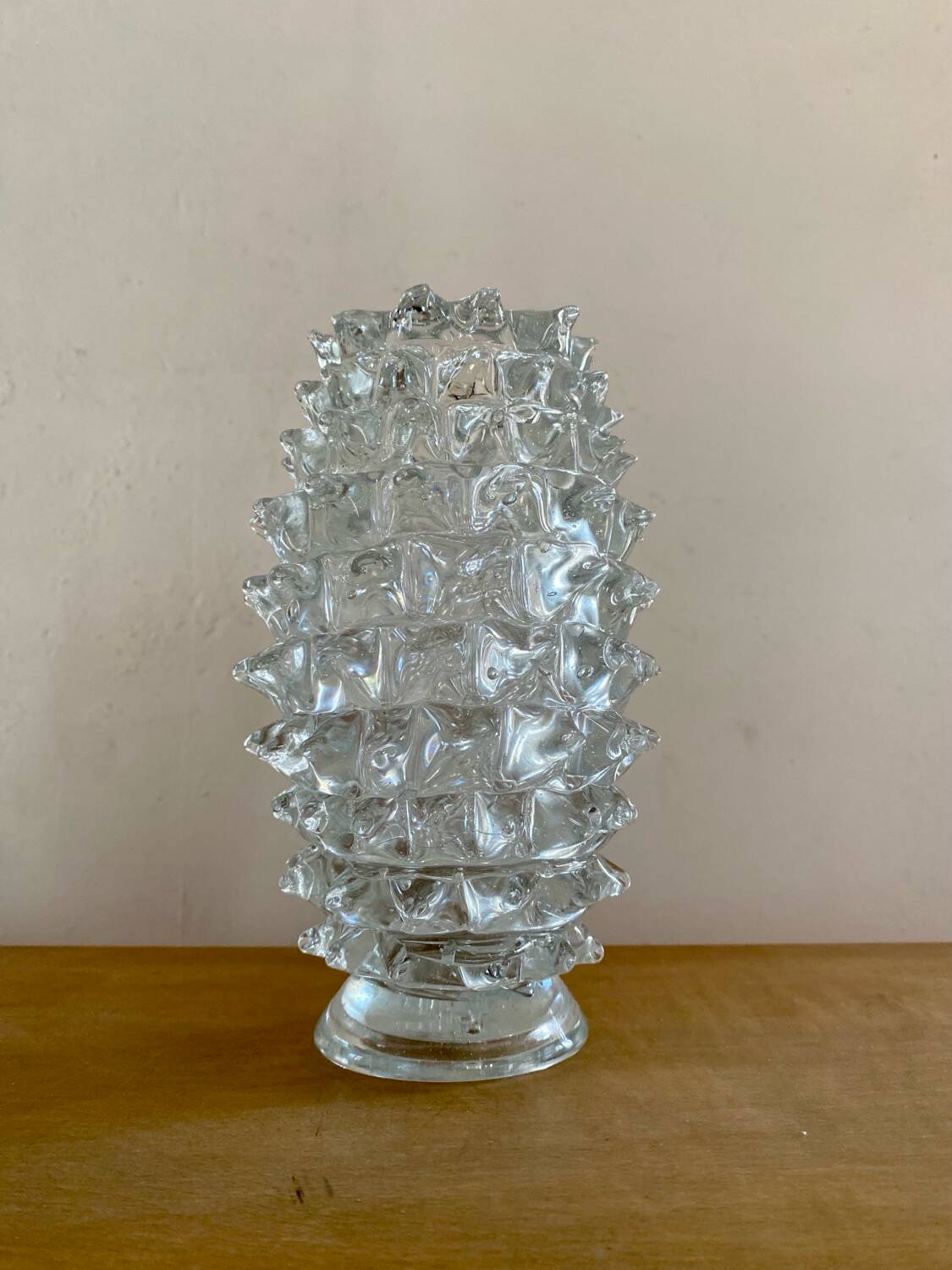 Large Rostrato vase in Murano glass by Ercole Barovier, Italy 1940.