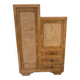 Asymmetrical wardrobe in raw wood