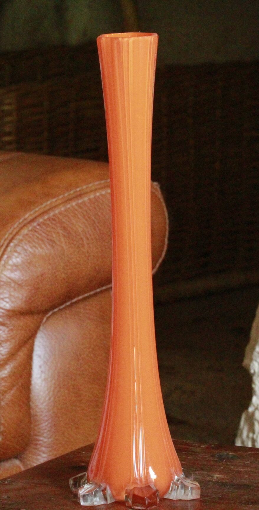 Orange glass vase