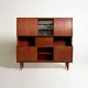 Danish Teak Highboard with Bar Cabinet