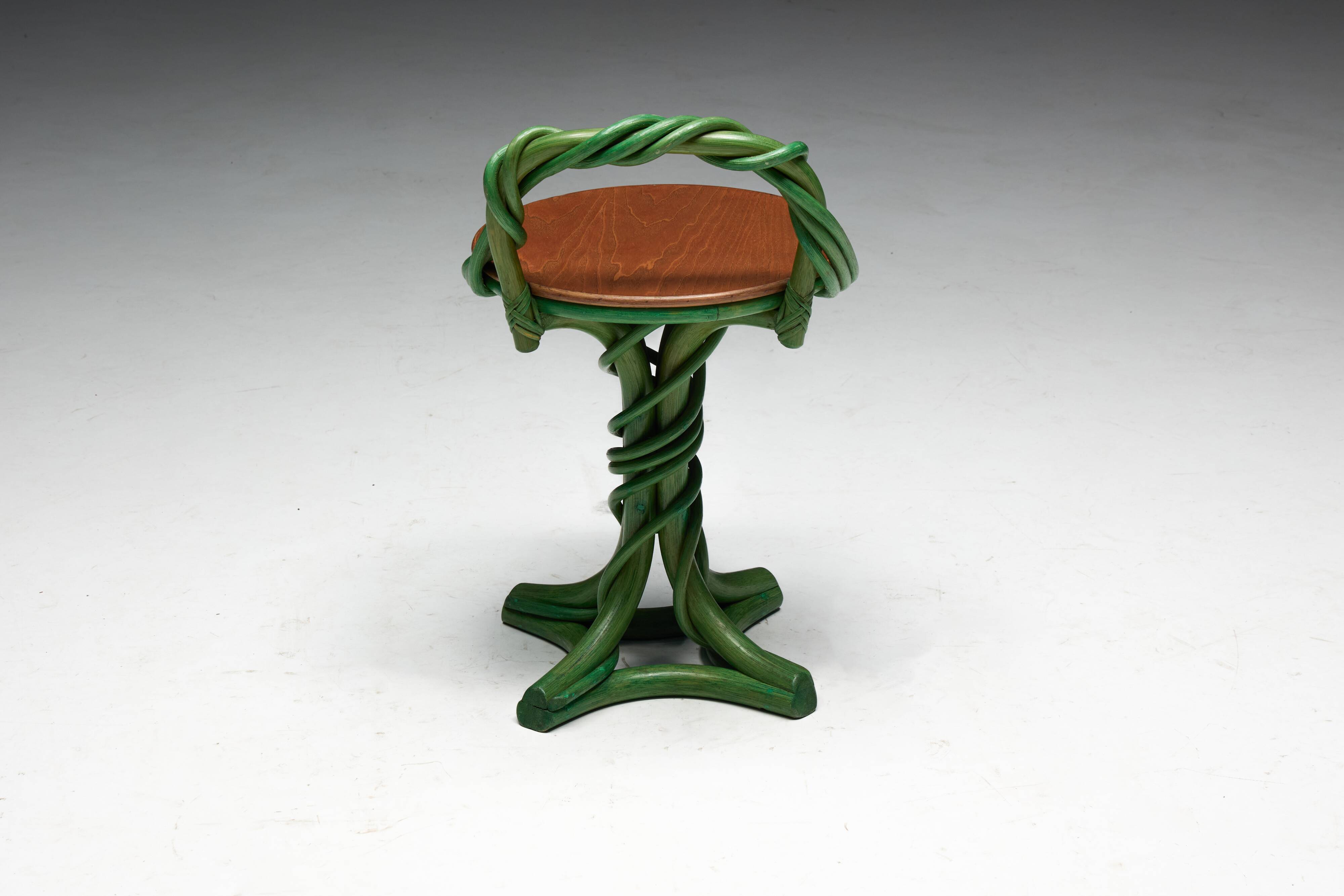 Whimsical Vine Twist Stools, France, Late 20th Century
