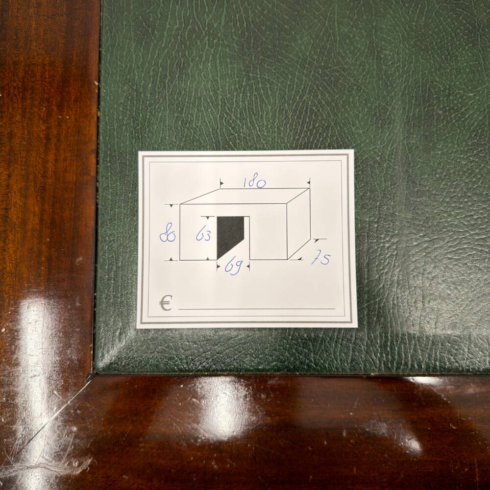 Classic English desk with green leather inlay.