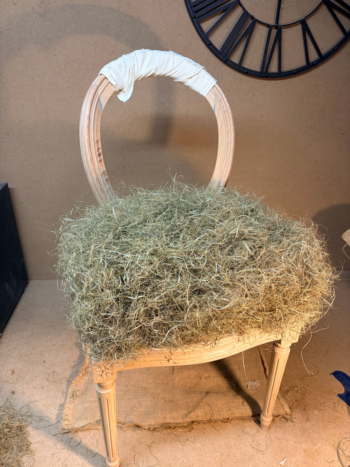 Louis XVI medallion chair, solid beech, unique traditional piece.