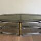 Designer coffee table in gilded brass and chrome, circa 1960