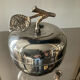 Empty pocket vintage silver metal apple box