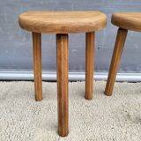 Pair of raw wood milking stools • Brutalist spirit & nature