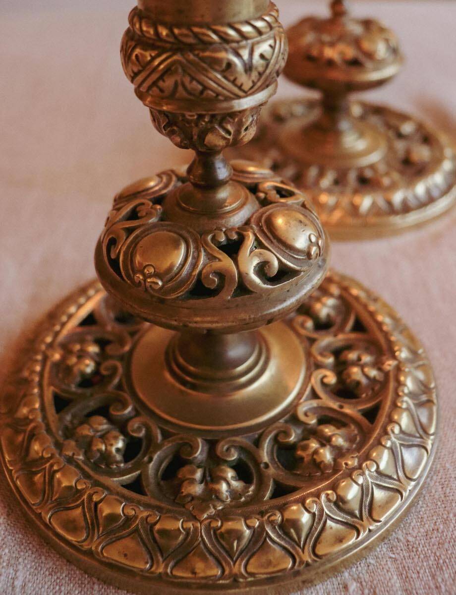 19th century bronze table ends