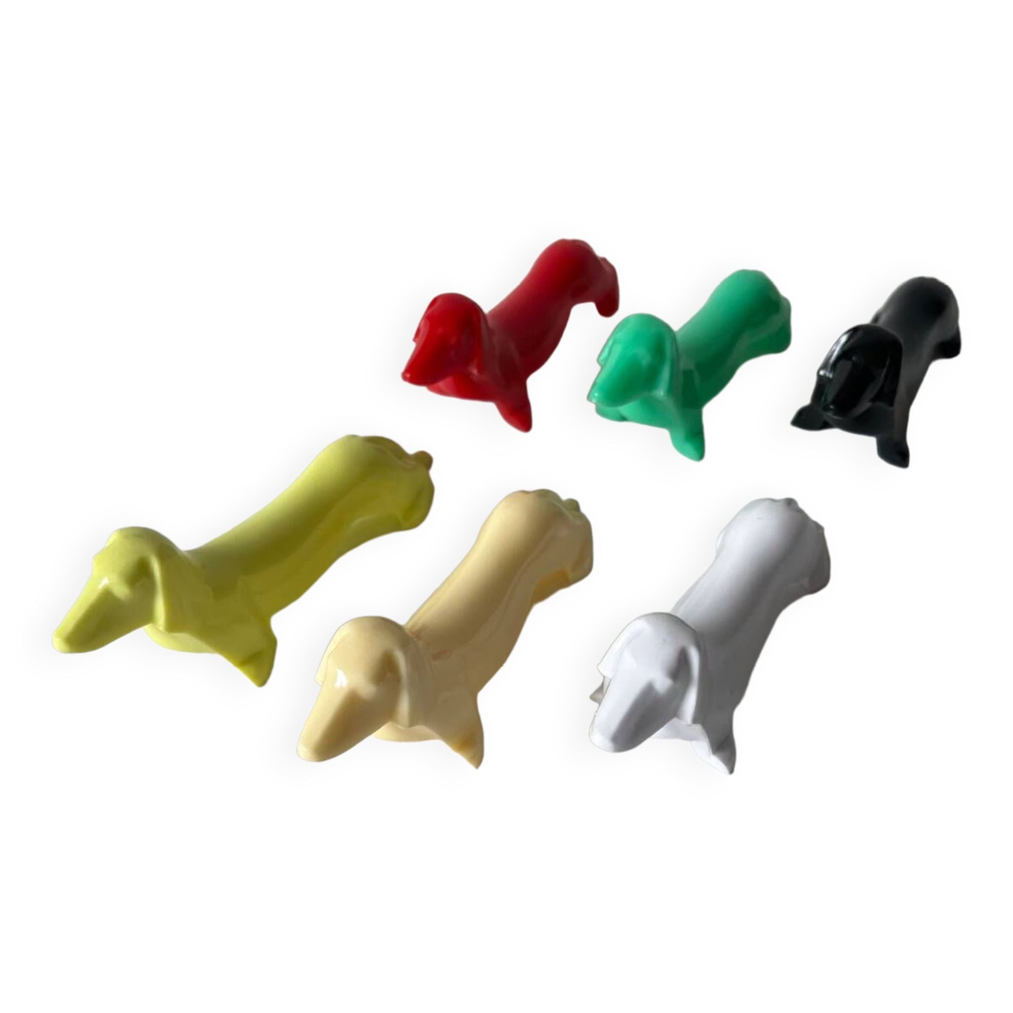 Vintage plastic dachshund dog knife holder