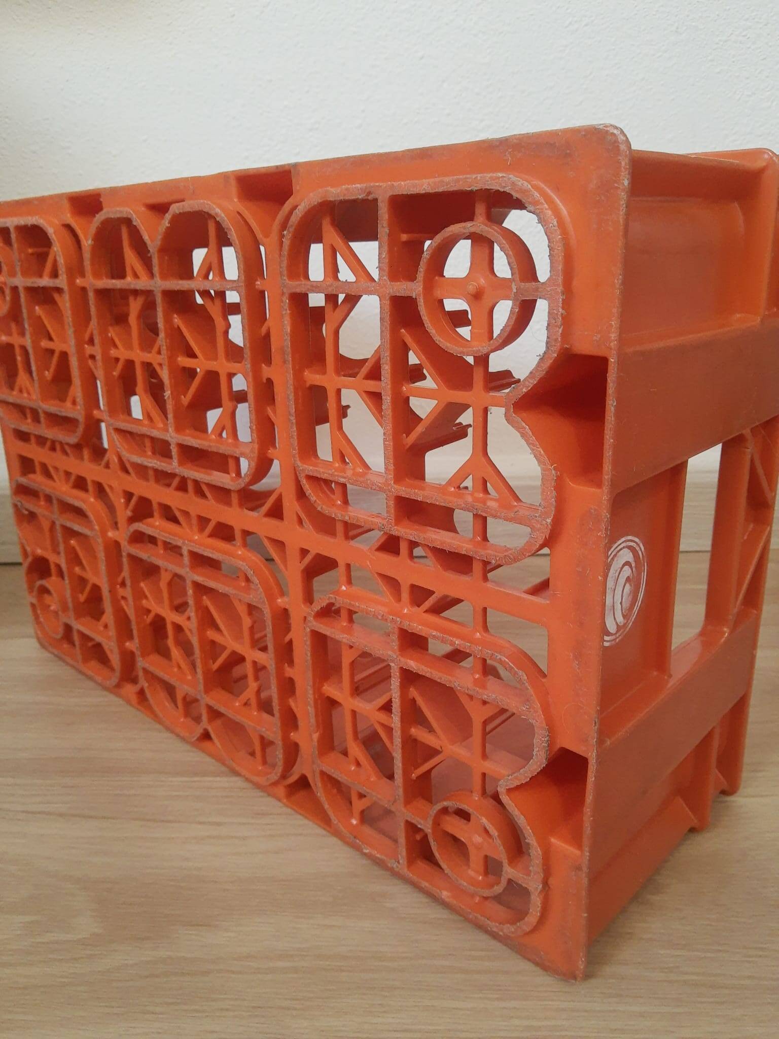 Vintage Orangina advertising bottle crate