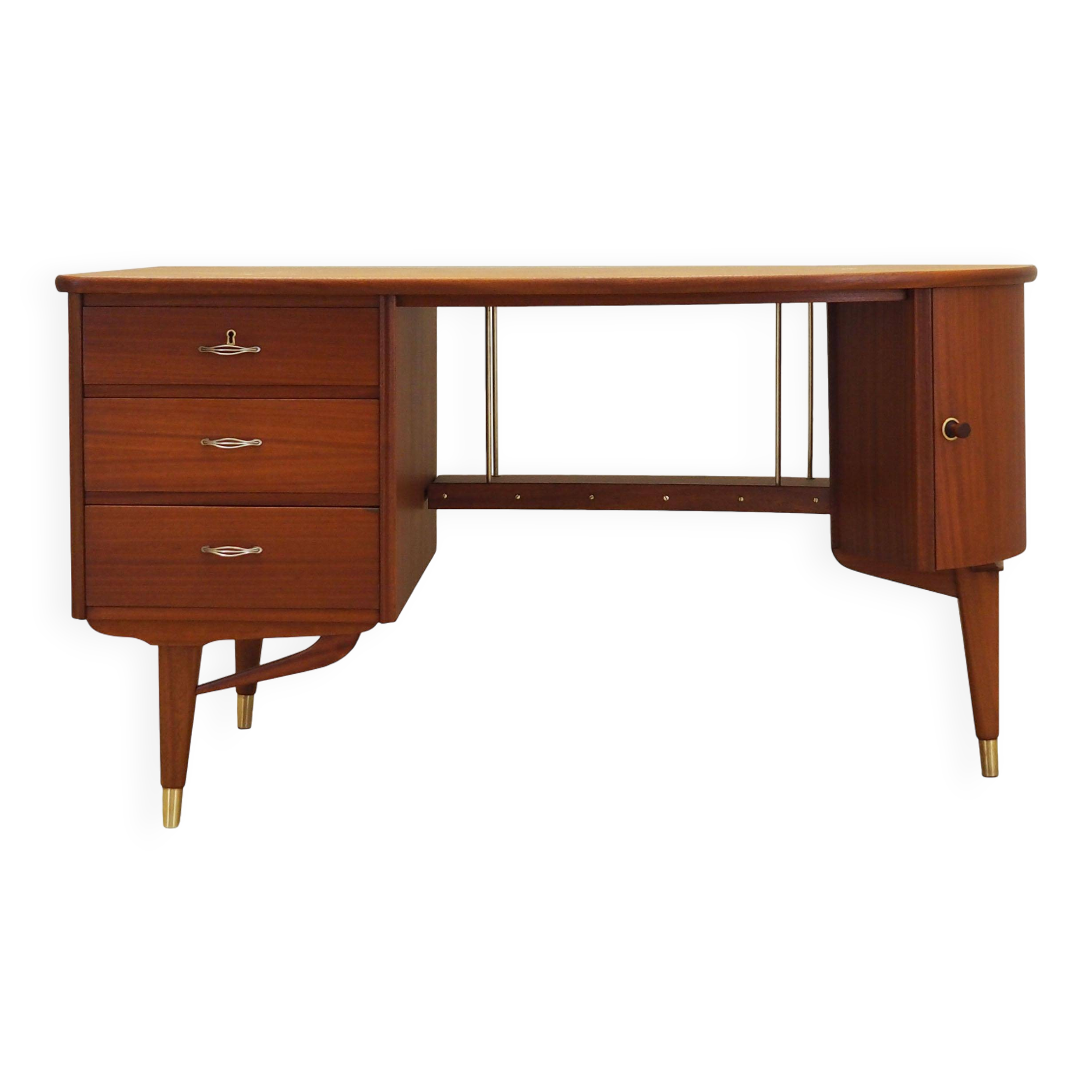 Mahogany desk, Norwegian design, 1960s, production: Sola Møbler