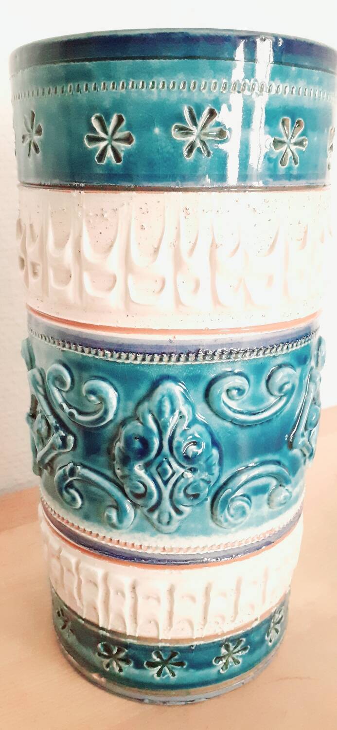 Ceramic roller vase, Italy 1970