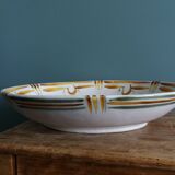 Keraluc Quimper oval flat salad bowl signed Yvonne Pennec
