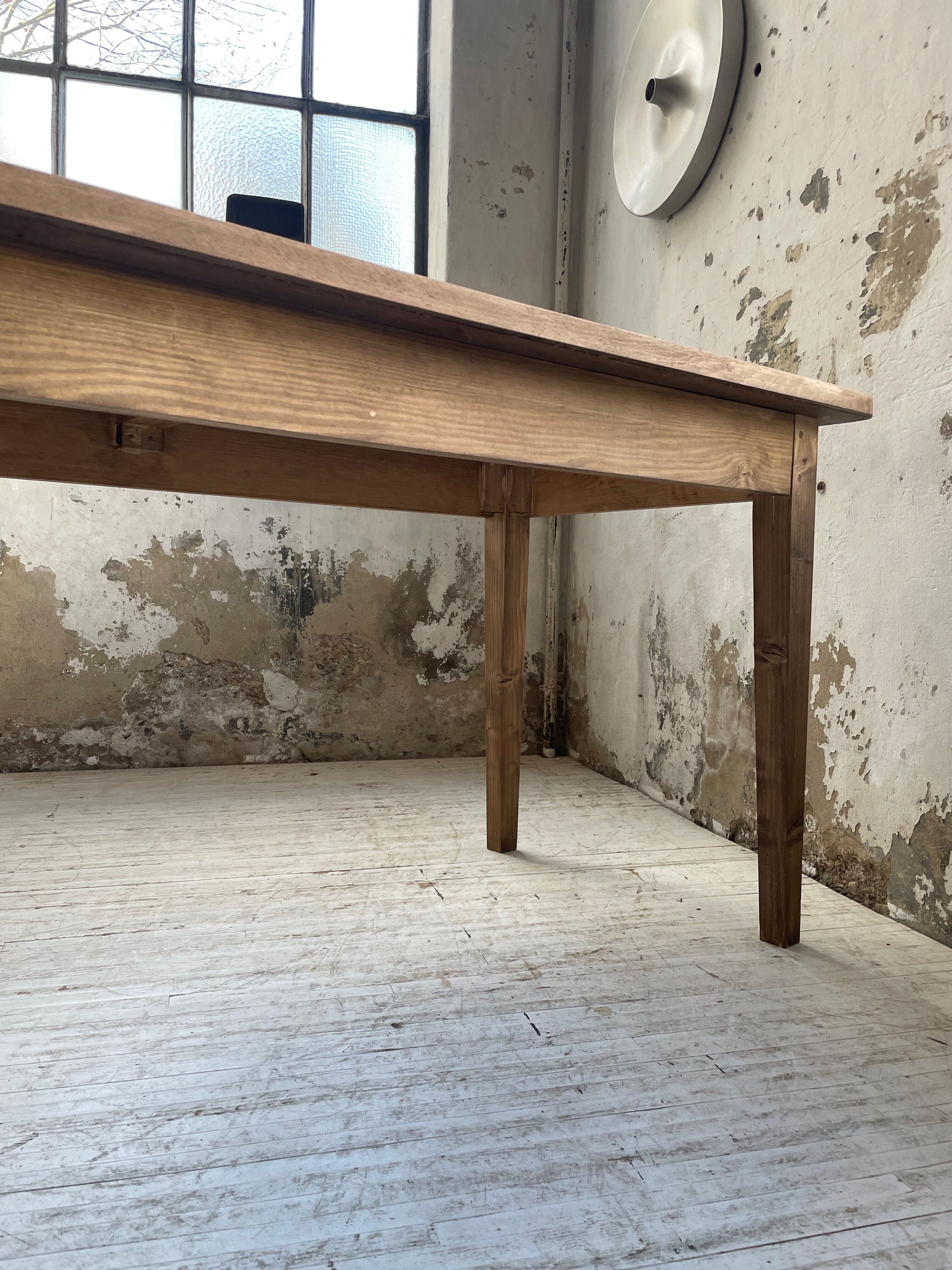 XL farmhouse table in beech and pine 3m