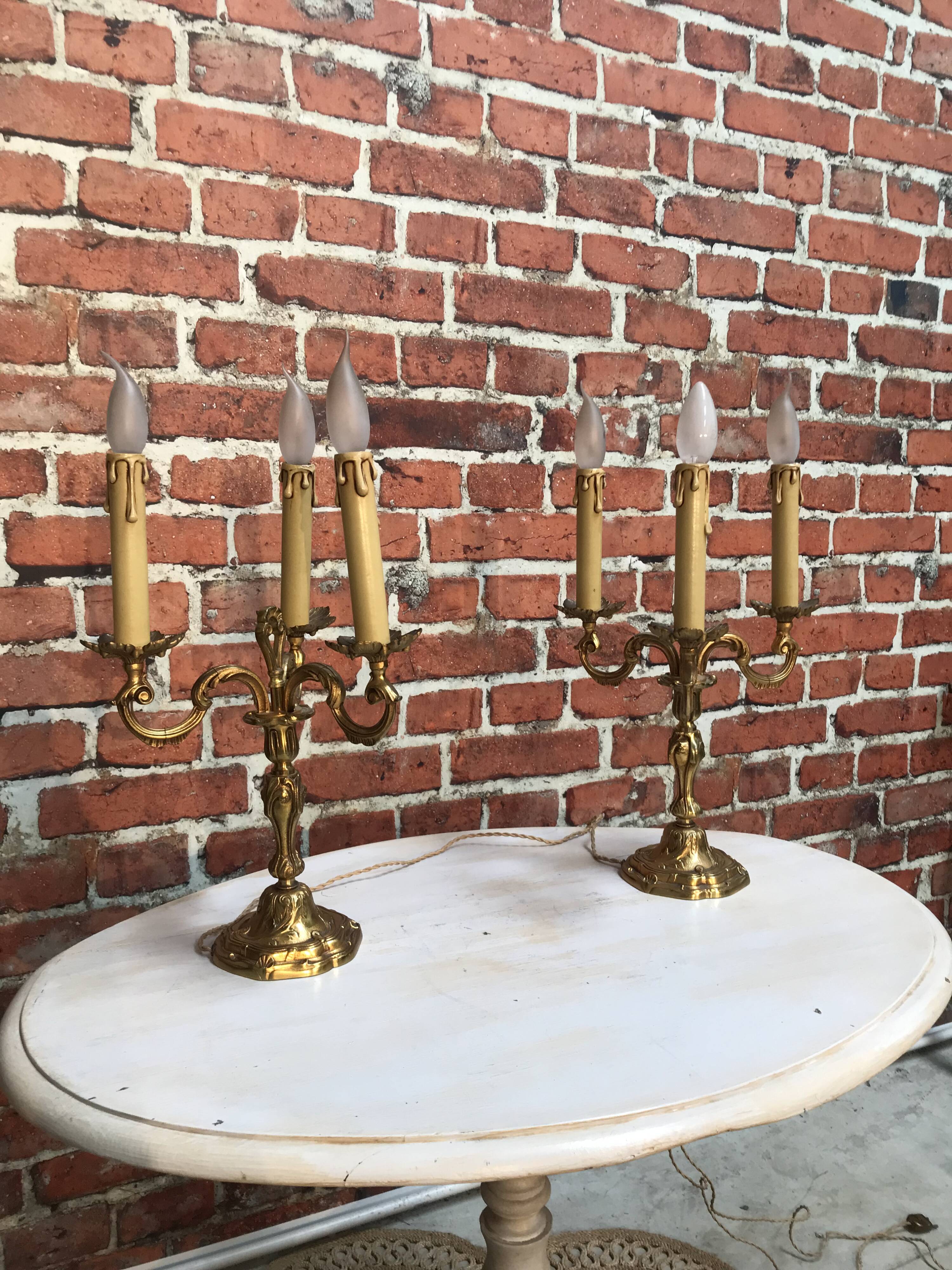 Pair of candelabras Louis XVI style