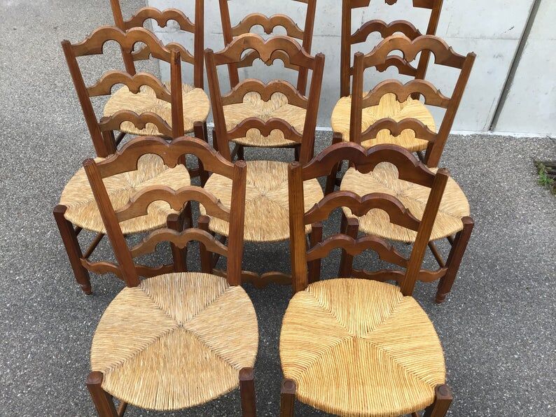 Set of 8 vintage 1930s French chairs
