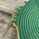 Round art deco green ceramic dish