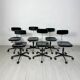 1/6 1950s vintage black architect desk chair by Jørgen Rasmussen for Labofa