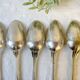 Ensemble de 8 cuillères à soupe vintage en métal argenté