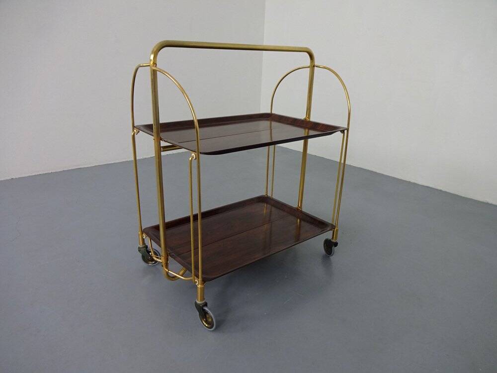 Vintage rosewood tea cart from Gerlinol, 1970s.