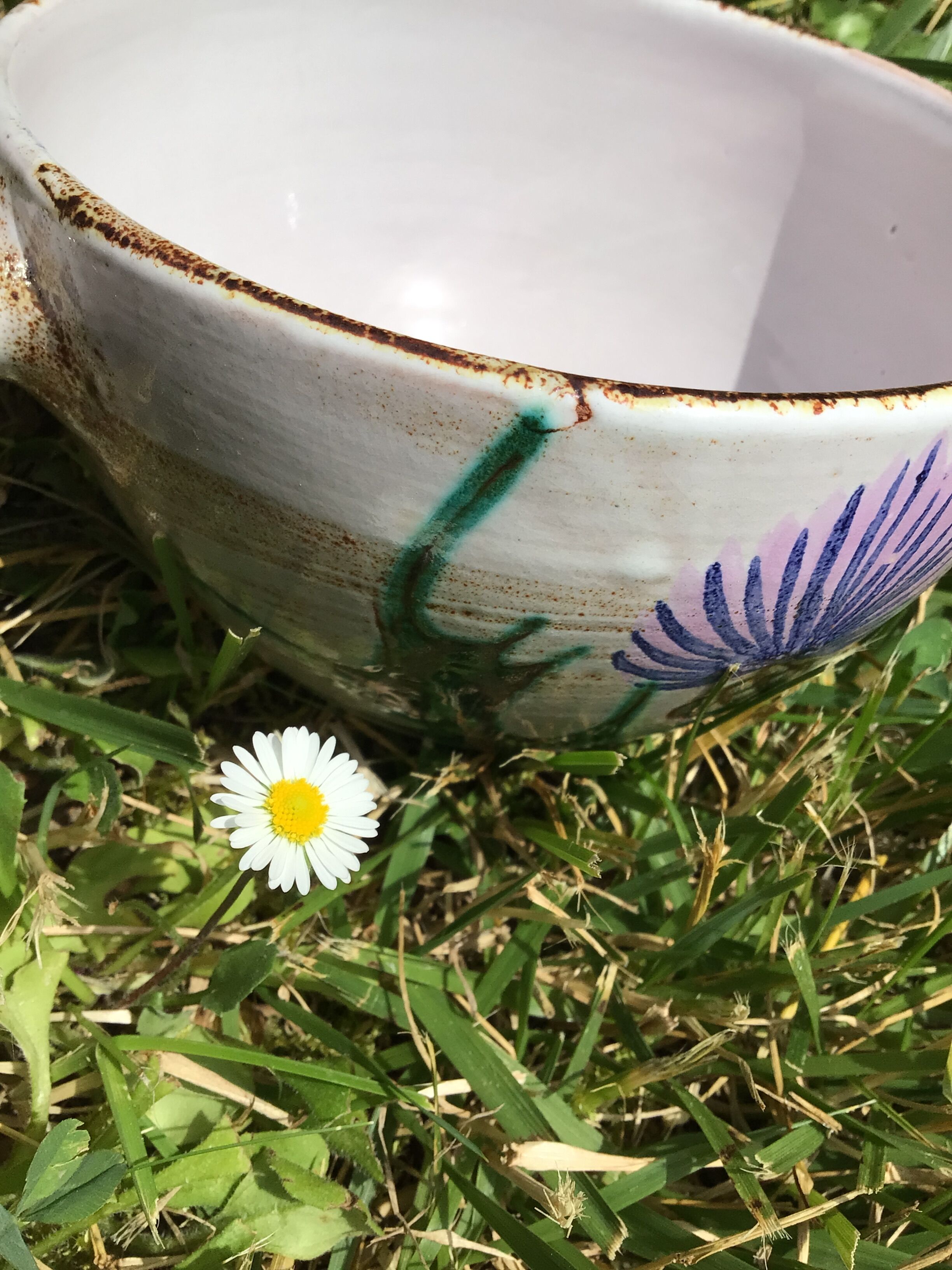 Bowl Vallauris décor thistles diameter 13cm