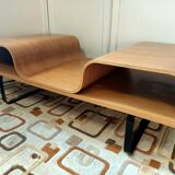 Curved wooden coffee table
