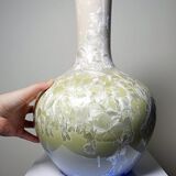 Large globular porcelain vase with crystalline enamels, Jingdezhen Zhi, vintage
