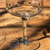 Lot of 7 glass of champagne engraved Crystal