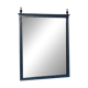 Restored vintage mirror in navy blue, Louis XVI style.