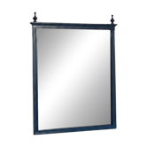 Restored vintage mirror in navy blue, Louis XVI style.