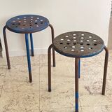 Industrial stool steel patina rusty steel vintage