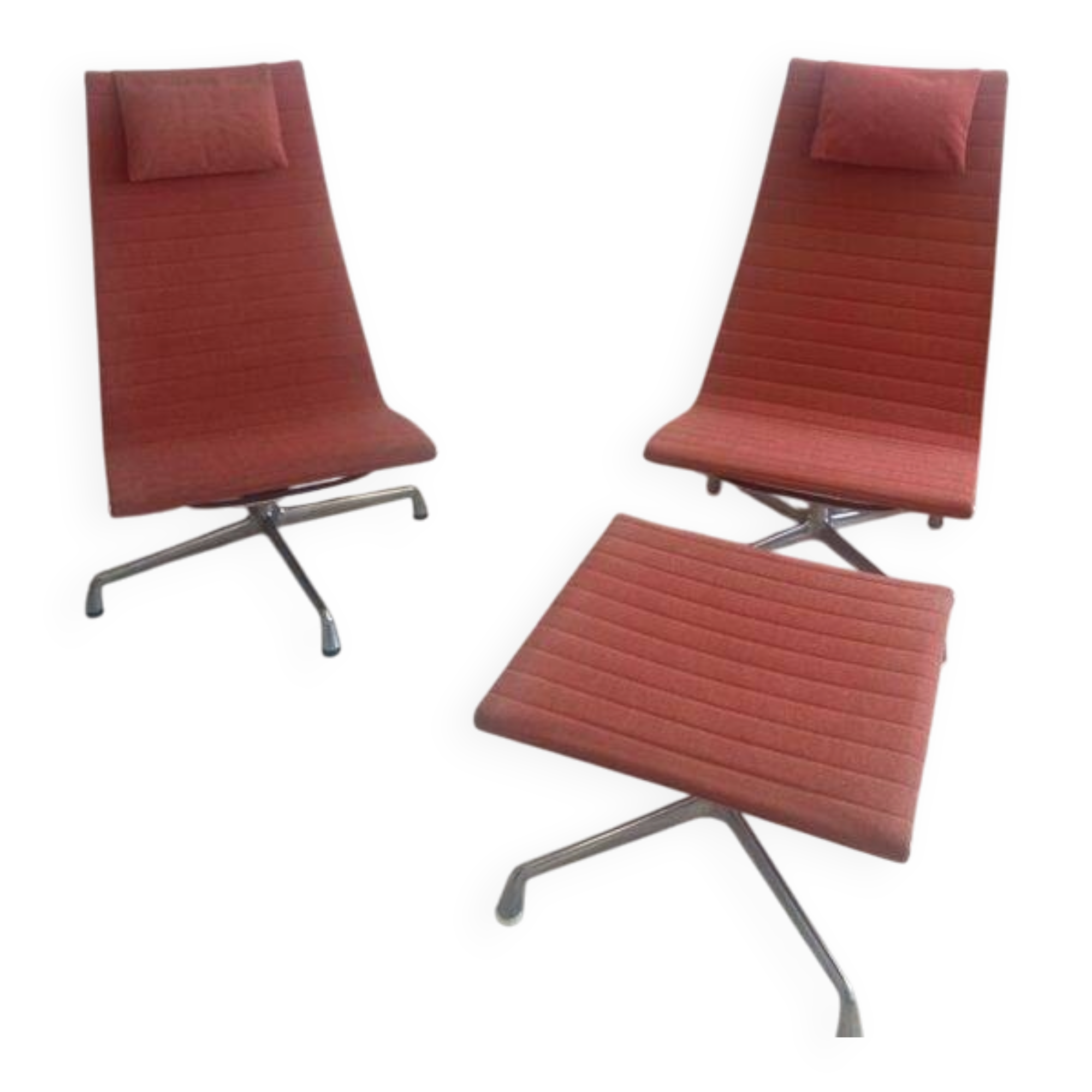 Vitra armchair and footrest set