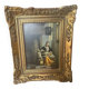 Framed reproduction painting with a golden frame.