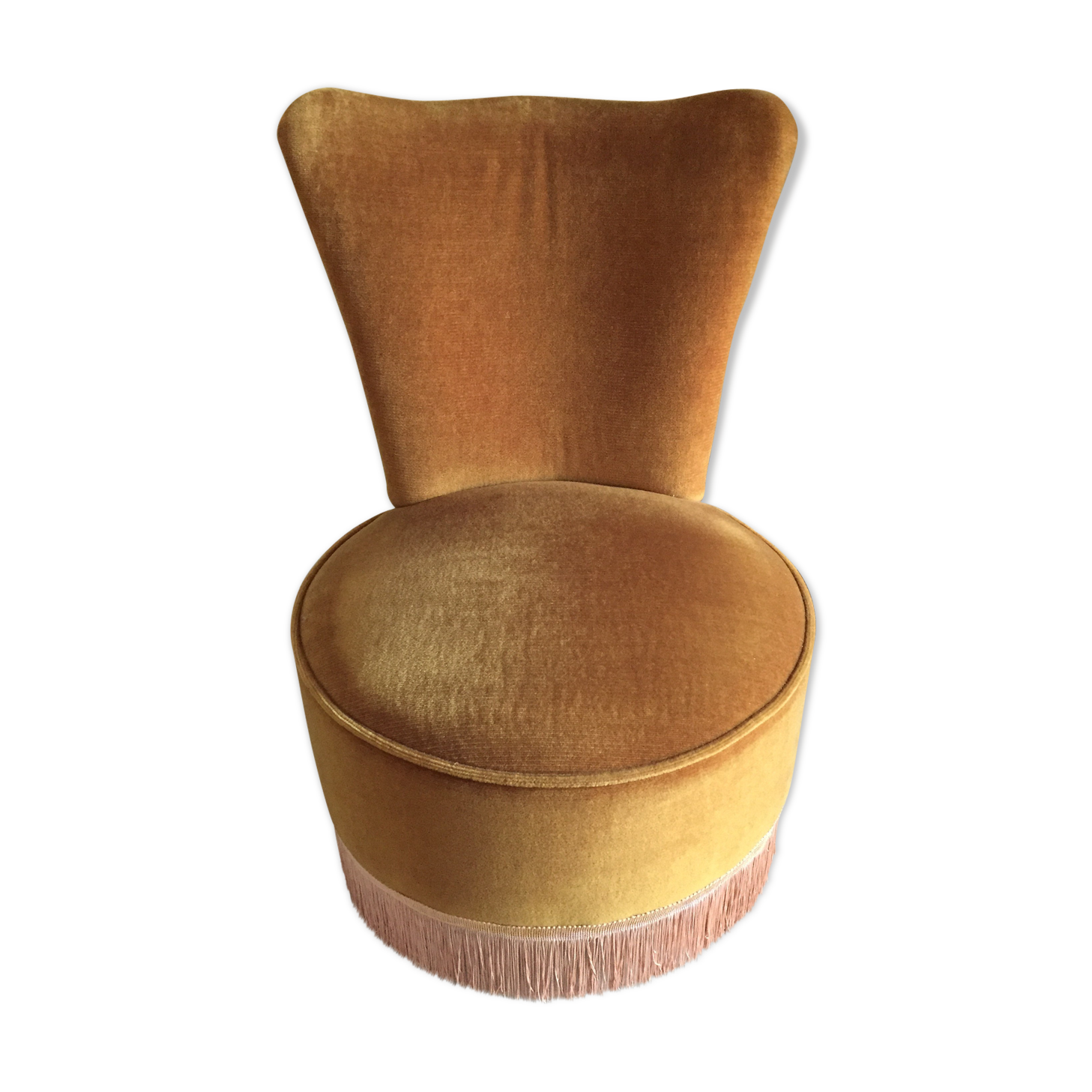 Armchair toad velvet and fringe