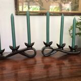 Pair of ceramic candlesticks