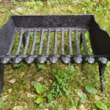 Old vintage black cast iron fireplace