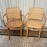 Vintage pair of Joseph Hoffman Prague 811 armchairs