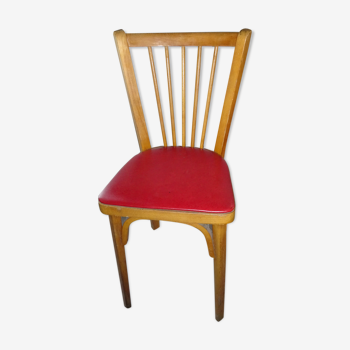 Chaise bistrot Baumann vintage assise rouge
