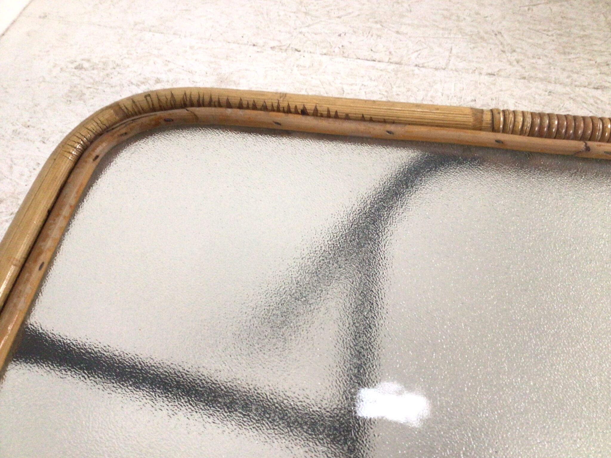 Rattan / glass / metal coffee table