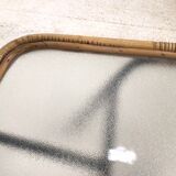 Rattan / glass / metal coffee table