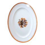 Plat ovale Creil et Montereau modèle Oeillet