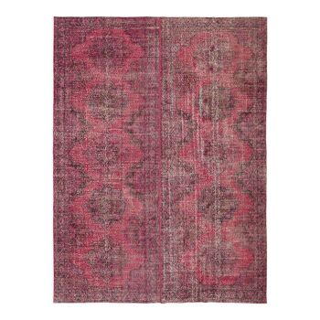 Hand-Knotted Persian Overdyed 1970s 282 cm x 369 cm Pink Wool Carpet