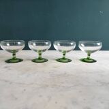 Set of four vintage French glasses for liquor