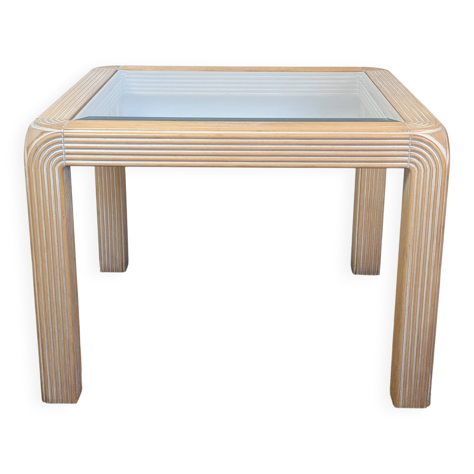 Wood and glass coffee table
