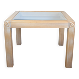 Table basse bois et verre