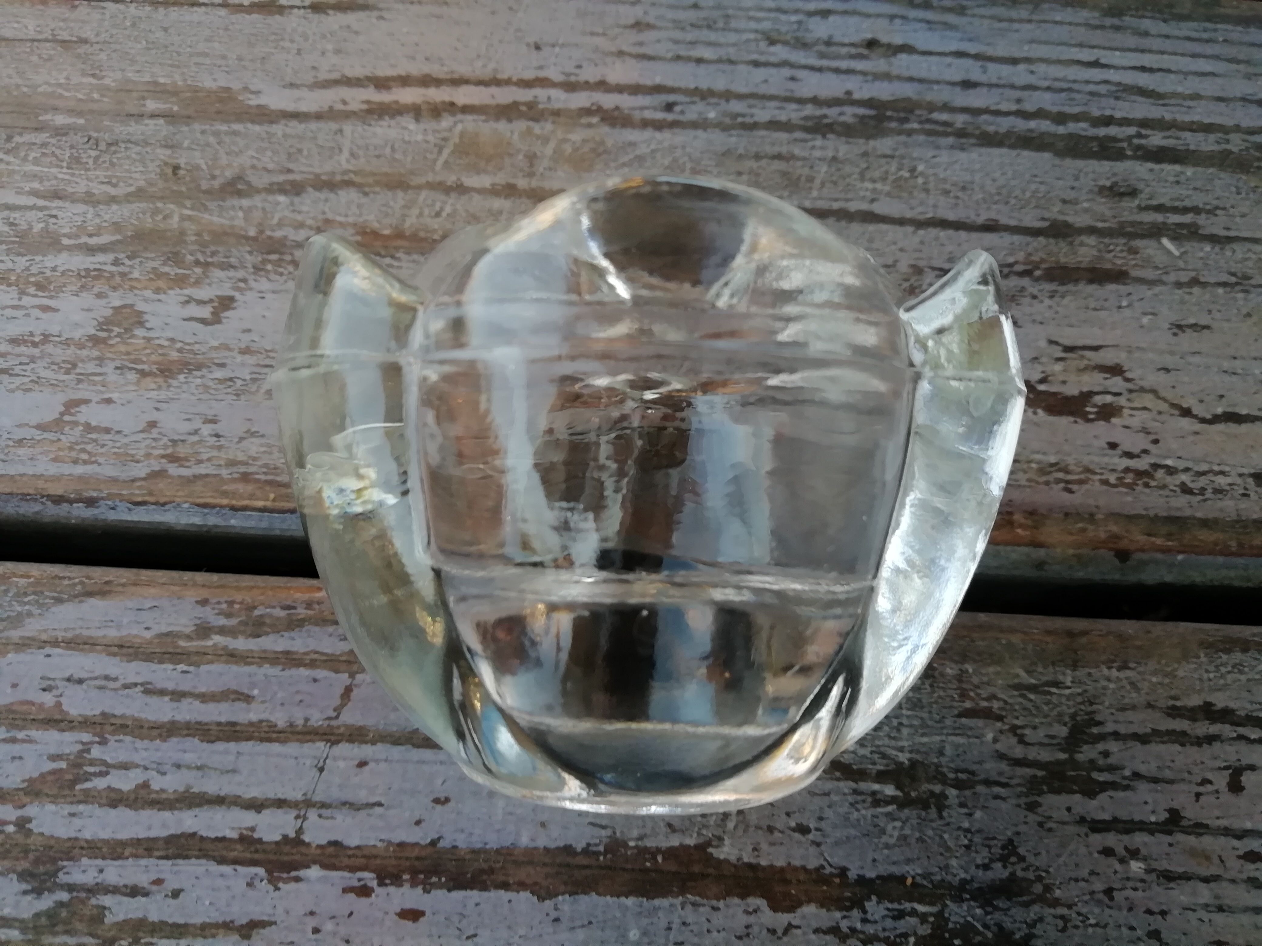 Moulded glass candlesticks