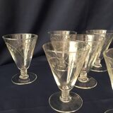 Set of 12 glass liqueur glasses from the 1930s 1940s
