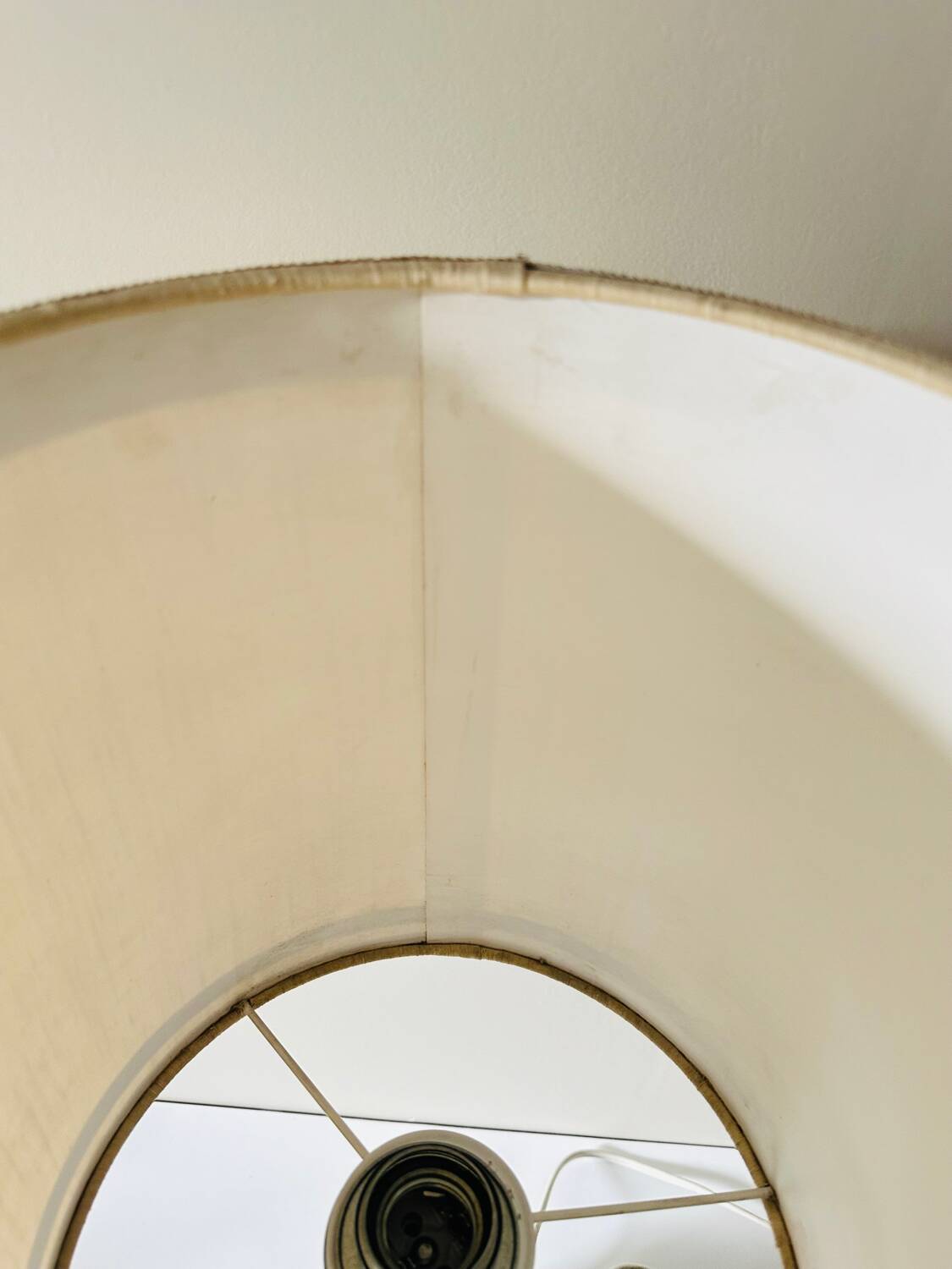 Vintage 70s metal and marble lamp