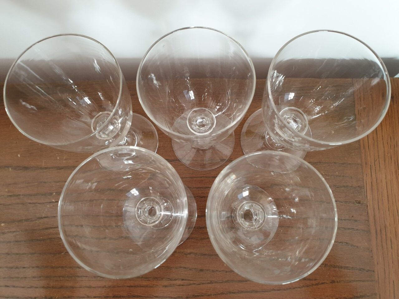 Set of 5 old screen-printed glasses