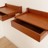 Set of Danish floating bedside tables | Teak | Vintage