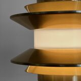 Pendant light "Trava" in golden aluminium by Carl Thore for Granhaga Metallindustri. Sweden 1970s